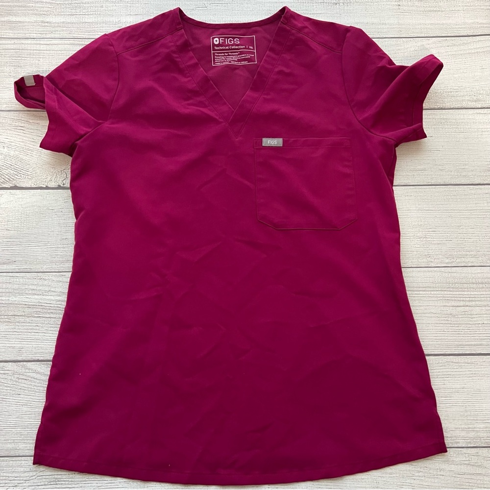 Figs Women's Top in Burgundy